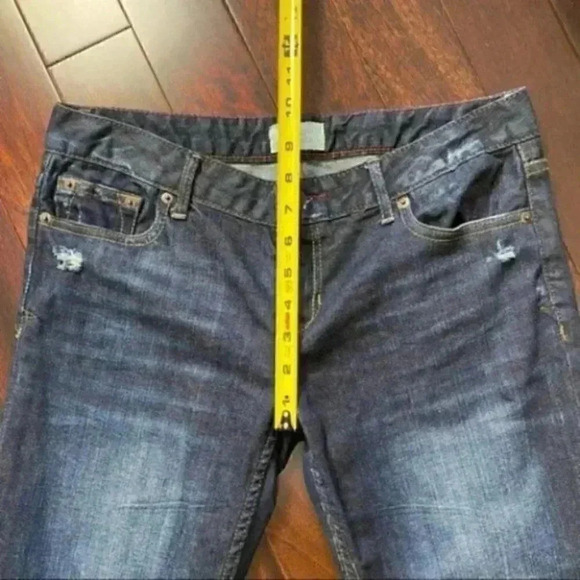 Aeropostale Chelsea Bootcut Jeans  Distressed Dark Blue Denim Size 7/8 30 - Picture 12 of 16